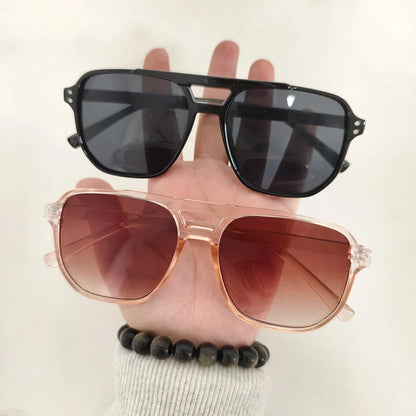 2PCS Women Geometric Frame Multicolor Sunglasses Daily Holiday Street Photo Shoot Summer Beach Decoration Glasses Neutral Style