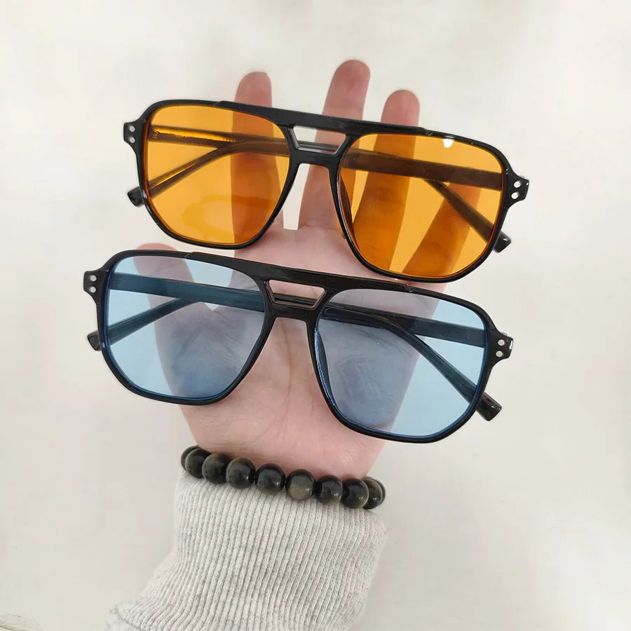 2PCS Women Geometric Frame Multicolor Sunglasses Daily Holiday Street Photo Shoot Summer Beach Decoration Glasses Neutral Style